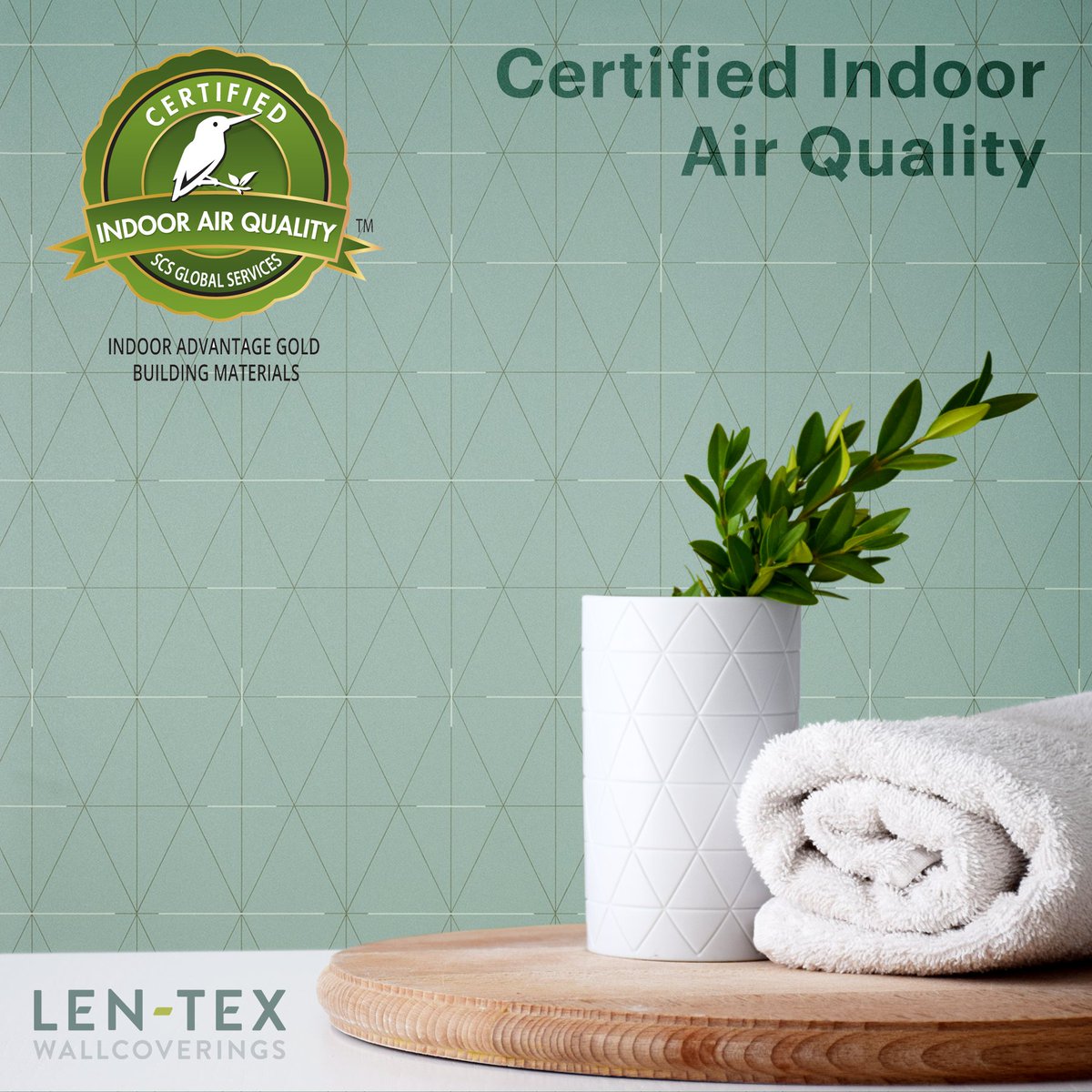 LenTexCorp's tweet photo. Certified by @SCScertified 🌱
#wallcovering #wallpaper #commercialinteriors #commercialinteriordesign #interiordesign #design #wallpaperdesign #madeintheUSA #sustainable https://t.co/5rescZpq48