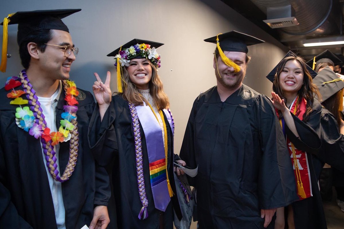 UWBothell's tweet image. We recently celebrated our graduates from the classes of 2022, 2021, and 2020. Congratulations on becoming UW Alumni and remember you’re always welcome! 🎓💜💛 #uwbothell