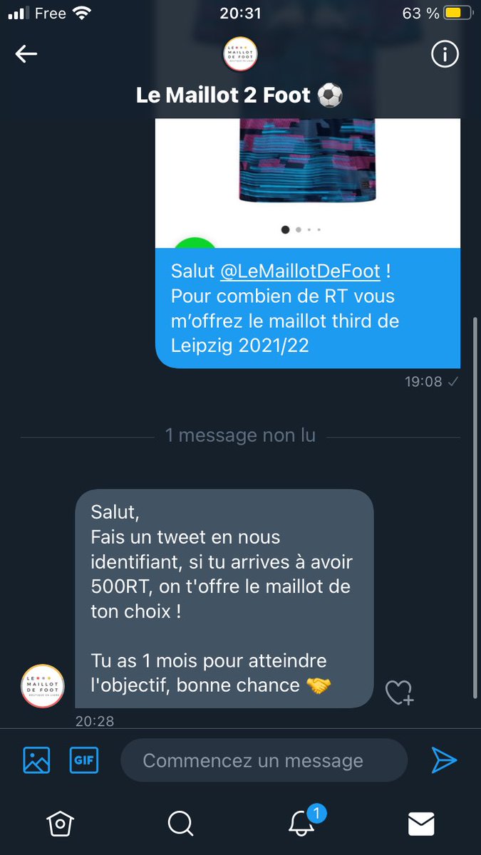 Apparemment Twitter fait des miracles donc je tente ma chance 
Pour 500 RT <a href="/LeMaillotDeFoot/">Le Maillot 2 Foot ⚽</a> m’offre le maillot de Leipzig 
JE FOLLOW ABSOLUMENT TOUT LES RT 
je compte sur vous j’en ai vraiment besoin envie 🙏