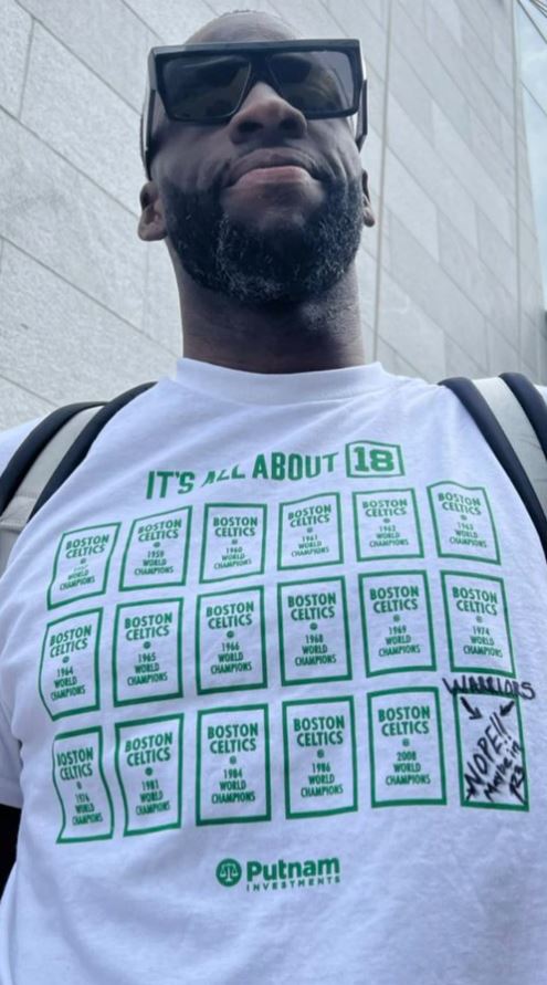 Draymond's shirt 💀

[via <a href="/JDumasReports/">Jason Dumas</a>]