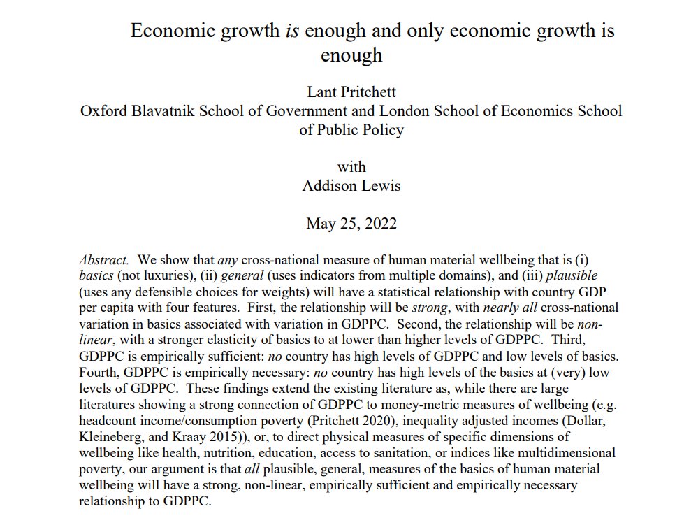 DaveEvansPhD's tweet photo. Pritchett &amp; Lewis defend economic growth as necessary AND sufficient for not just reducing poverty but also for meeting "everything basic to human material wellbeing."

https://t.co/GHMZo6cIvM 1/3 https://t.co/aDVisRjIKh