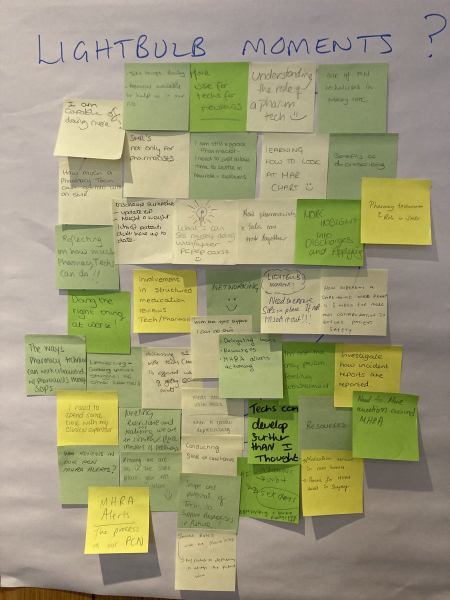 CppeTracy's tweet photo. 💡🤔 Some lightbulb moments from this week’s Module 1 workshop in Fareham. Great to see a better understanding of the #pharmacytechnician role after some great discussions. @APTUK1 @cppeengland #cppepcpep @suecppe @KarenLTCPPE https://t.co/fwsyQbzVYp