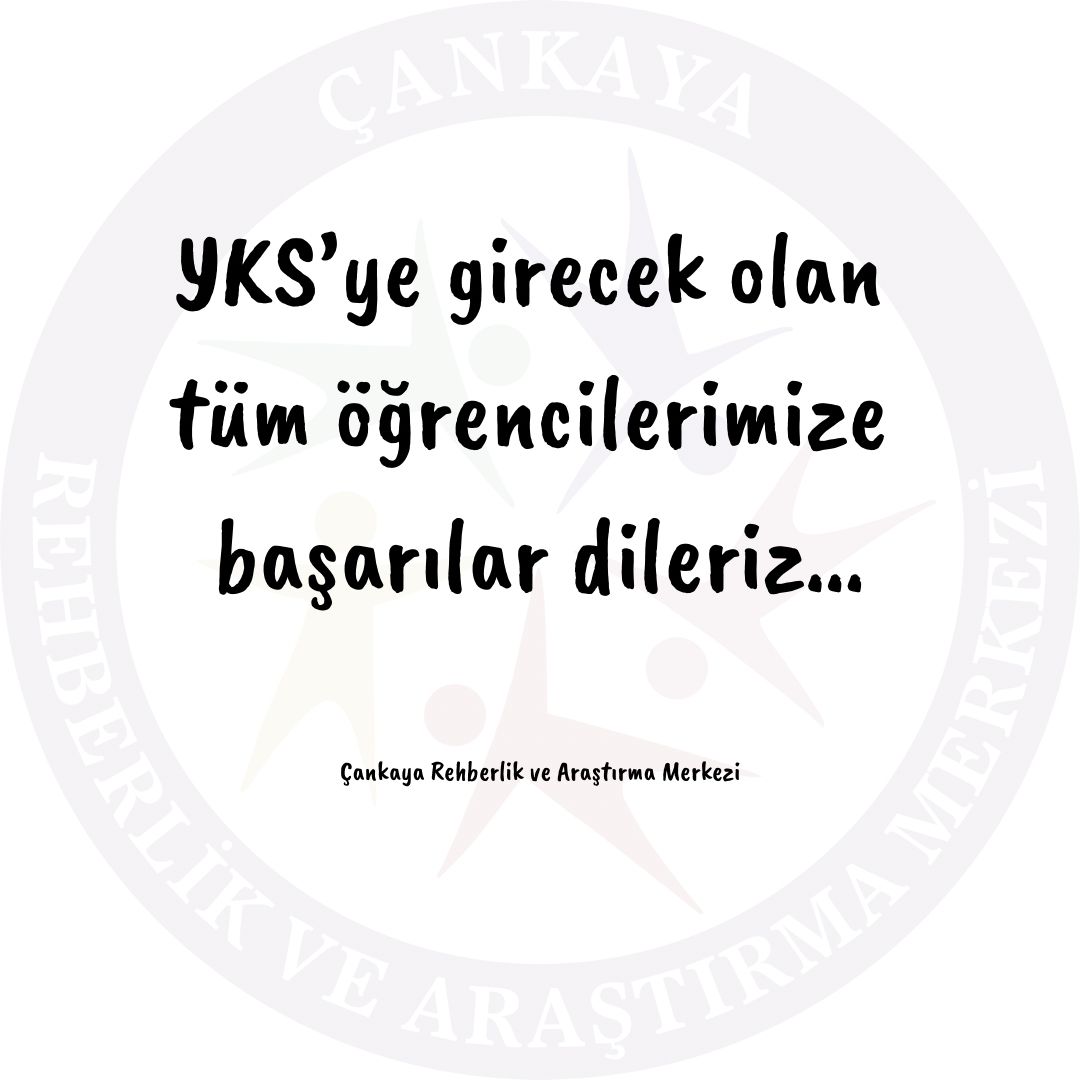YKS'ye girecek olan tüm öğrencilerimize başarılar dileriz.