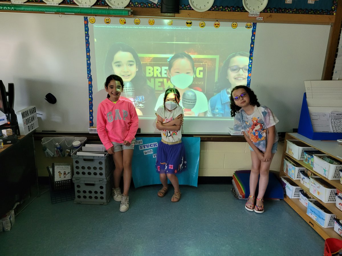3VTechnology's tweet photo. 3V students in Mrs Ciccarelli's 3rd grade classroom presenting on different forms of Extreme Weather using @WeVideoEdu and its Green Screen Effect!
#3VTech
#3VEdTechCoaches https://t.co/Xa6Svx6qq3
