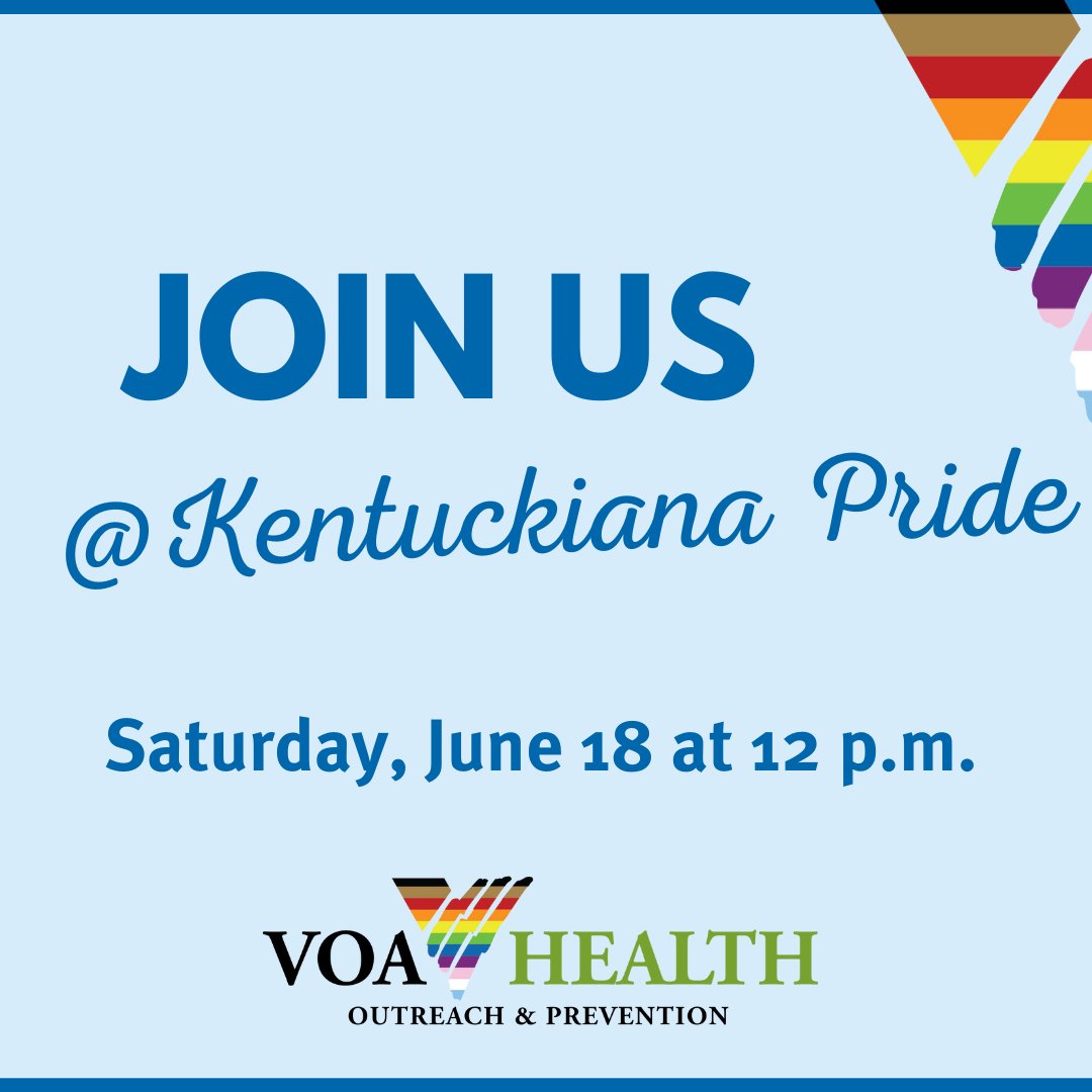 Kentuckiana Pride is tomorrow! 

Join our VOA family at the parade &amp; be a part of the celebration at the festival on the Big Four Lawn. Our <a href="/VOAHEALTH/">VOA Health</a> team will be there providing free, confidential HIV testing along with other great health resources and information.