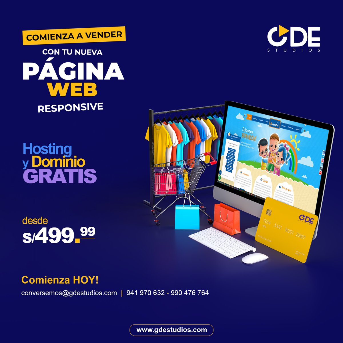 GDEstudios's tweet photo. ๐ฏ Comienza a ganar mรกs clientes๐ฐ con tรบ nueva Pรกgina web๐ Es el momento de ganar presencia en internet desde S/ 499.99. "Hosting y Dominio GRATIS"
.
๐ฏ 941 970 632 | 990 476 764
https://t.co/bb09yUFjHR
๐ https://t.co/3RgcnVEBHN
#WebResponsive #WebAdaptable #HTML5 #SEO #Web https://t.co/JFhmrtts9F