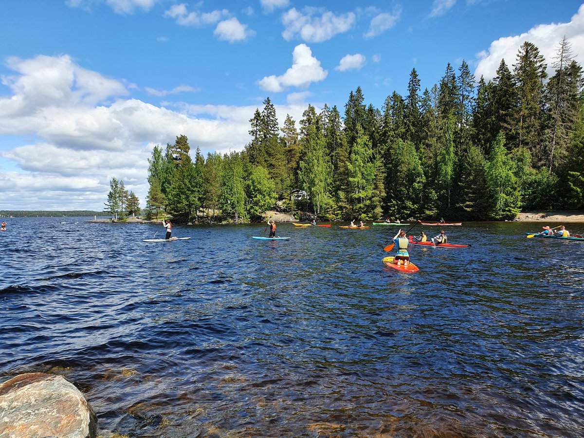 LinneCNSLab's tweet photo. Summer Activity Day at #UKKInstitute and #Kaupinojansauna organized by @TampereUniMET. Lots of activities, great weather. Thank you for great company #LinneCNSLab https://t.co/WtcF6ZmPMf