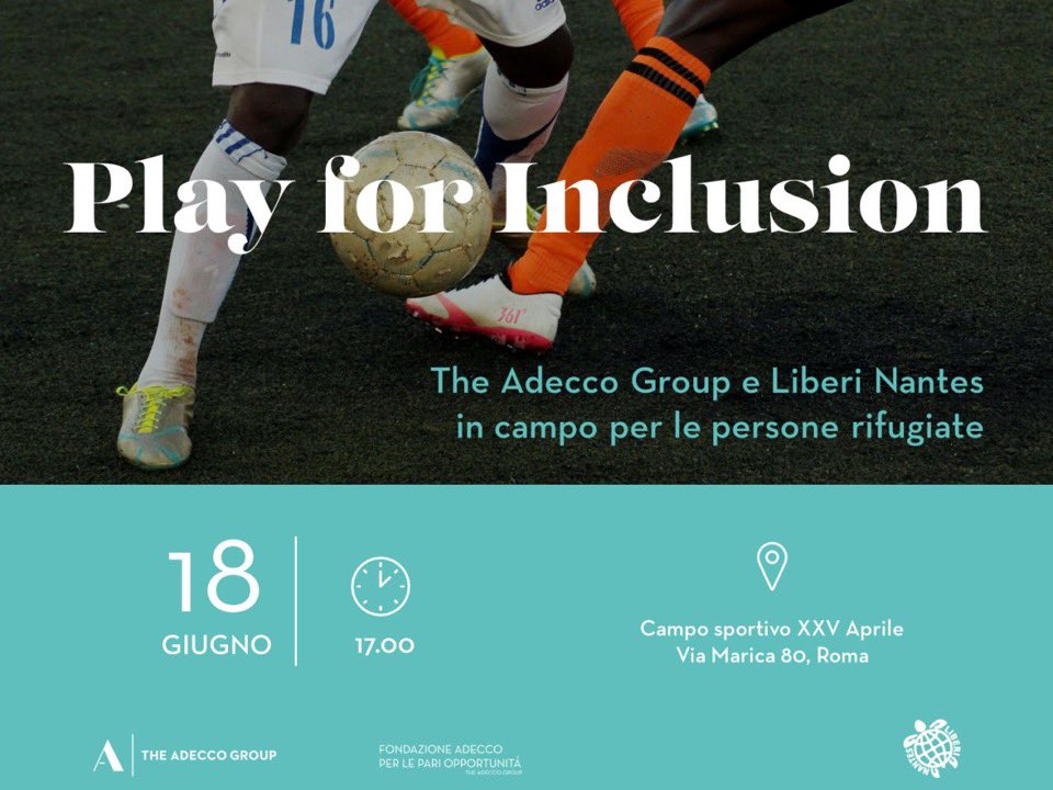 AndreaZirilli75's tweet photo. Domani alle ore 17 a Roma, rimetto gli scarpini e con 18 colleghi del gruppo @AdeccoGroupITA, affronteremo in amichevole i Liberi Nantes, una squadra composta solo da rifugiati e richiedenti asilo. Sarà una grande festa per vincere la partita più importante: “play for inclusion”. https://t.co/4LvqexjhHA