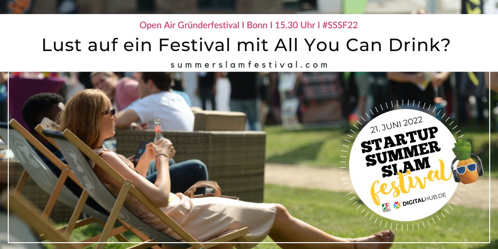digitalhub_de's tweet photo. Dann laden wir Dich ganz herzlich zum Open Air STARTUP SUMMER SLAM Festival am 21. Juni ein. Was Dich erwartet? Start-up Pitches, Keynote und ganz viel Networking!

Details: https://t.co/dDv3B5ntQV

#SSSF22 #festival #startups #bonn #Sommernachtskonzert https://t.co/sUhtGQESFF