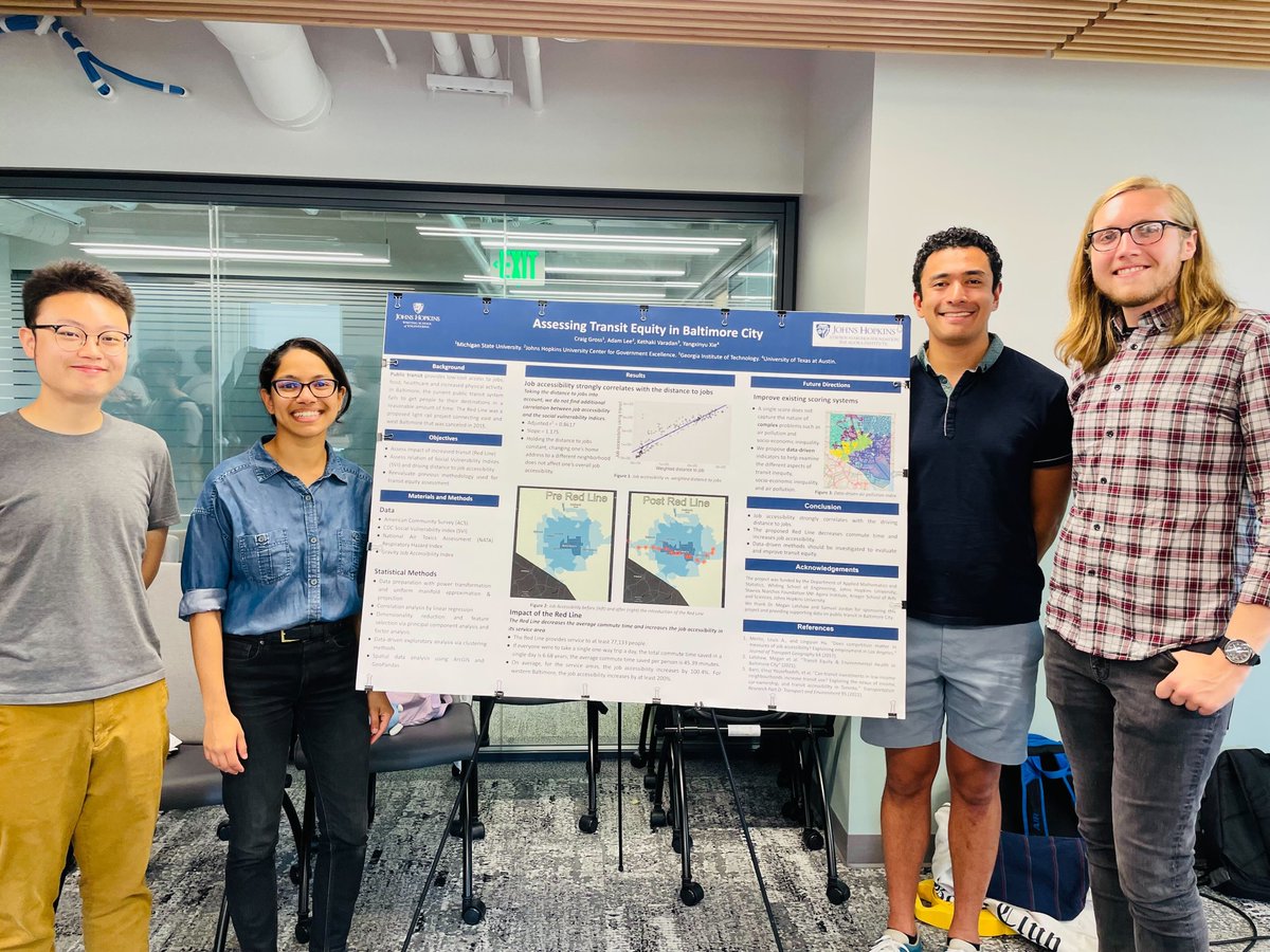 SNFAgora's tweet photo. Data Science and Democracy Workshop students presented their research in a poster presentation this morning. Research topics included gerrymandering, assessing transit equity in Baltimore, predicting COVID-19 uptake, and measuring civic health in youth and adults.
@brycecorrigan https://t.co/ZrRPRLD2dI