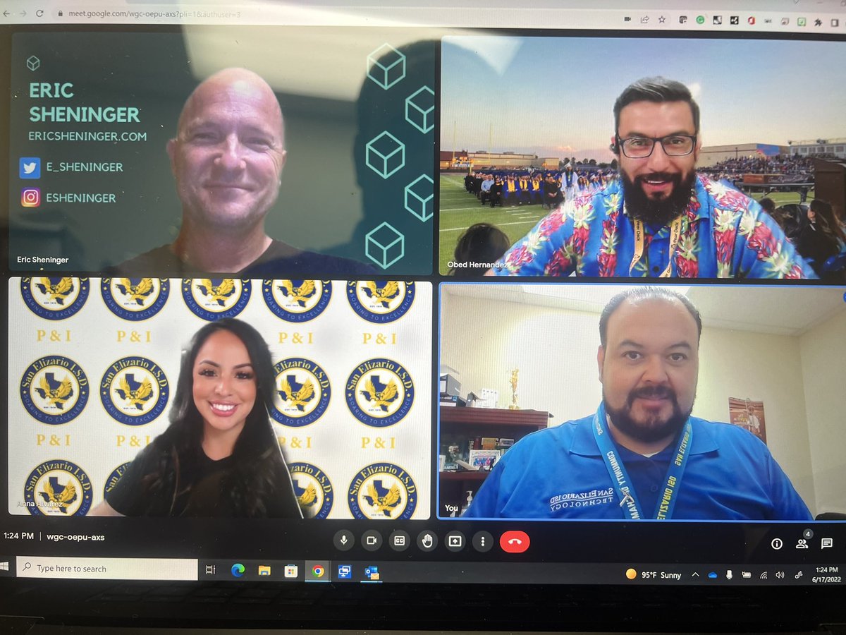 SanElizarioISD's tweet photo. Our #EdTechBashII planning meeting included our keynote speaker, @EricSheninger. This year the EdTech Bash will be the 💣!  @SanElizarioISD, get ready! #DigitalLeadership #DisruptiveThinking #SEISDCommunityOfChampions https://t.co/L2afFVrC0M