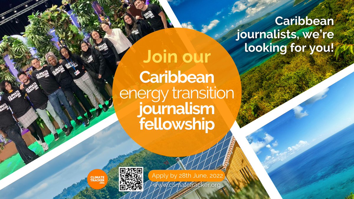 🇯🇲 🇬🇾 🇹🇹 Journalists in the Caribbean! Have you heard about our new opportunity?
😉Join this career-building energy transition reporting workshop and get the chance to be selected for a publishing grant! 
🤩Apply by 28th June ➡️ bit.ly/ctcbn-energytr… 
.
#climatetrackercaribbean