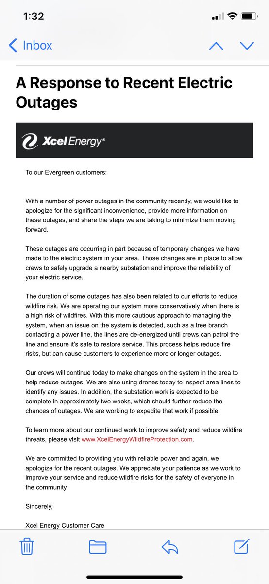 FreightForgeUS's tweet photo. @XcelEnergyCO @xcelenergy sent us this crap letter 2 weeks after regular power outages started. I call bullshit because when they plan outages they inform customers. This has cost us revenue and customers. #nonstoppoweroutages #xcelenergyblows https://t.co/URhkMhwdJW