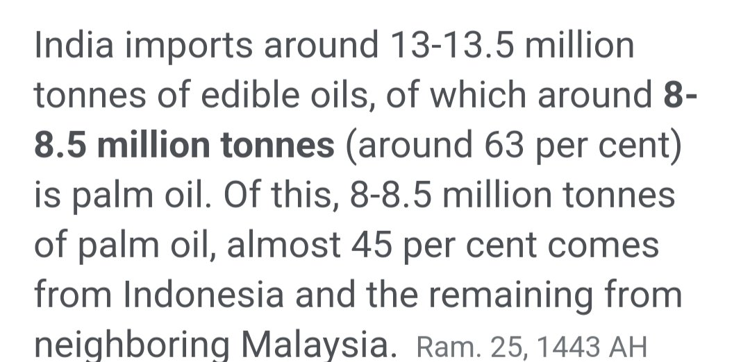 kesav_t's tweet photo. Is India really need to import that much quantity?can't we make India self sustainable palm oil producer county? What are the government reforms on it??? @PMOIndia @narendramodi @NITIAyog @nsitharaman https://t.co/dFV9Jhm6Es