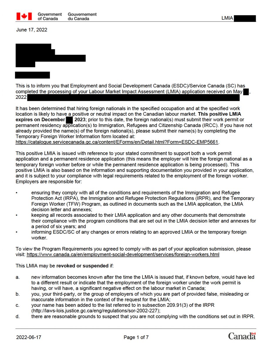 Approved LMIA Work Permit by CANGO!
.
.
Note the date: 14 June
So, fresh just out of the oven! 

Yours could be the next. Get in touch!

#joboffer #workpermit #workpermitcanada #canada #canadaimmigration #lmia #approvedlmia