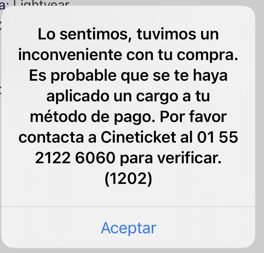 alekdome's tweet photo. @AyudaCinepolis En su número de teléfono no contestan. Hice mi compra en la app, y me marcó este error. ¿Cómo sé si tengo o no mis boletos? https://t.co/jo5jtzcXKO