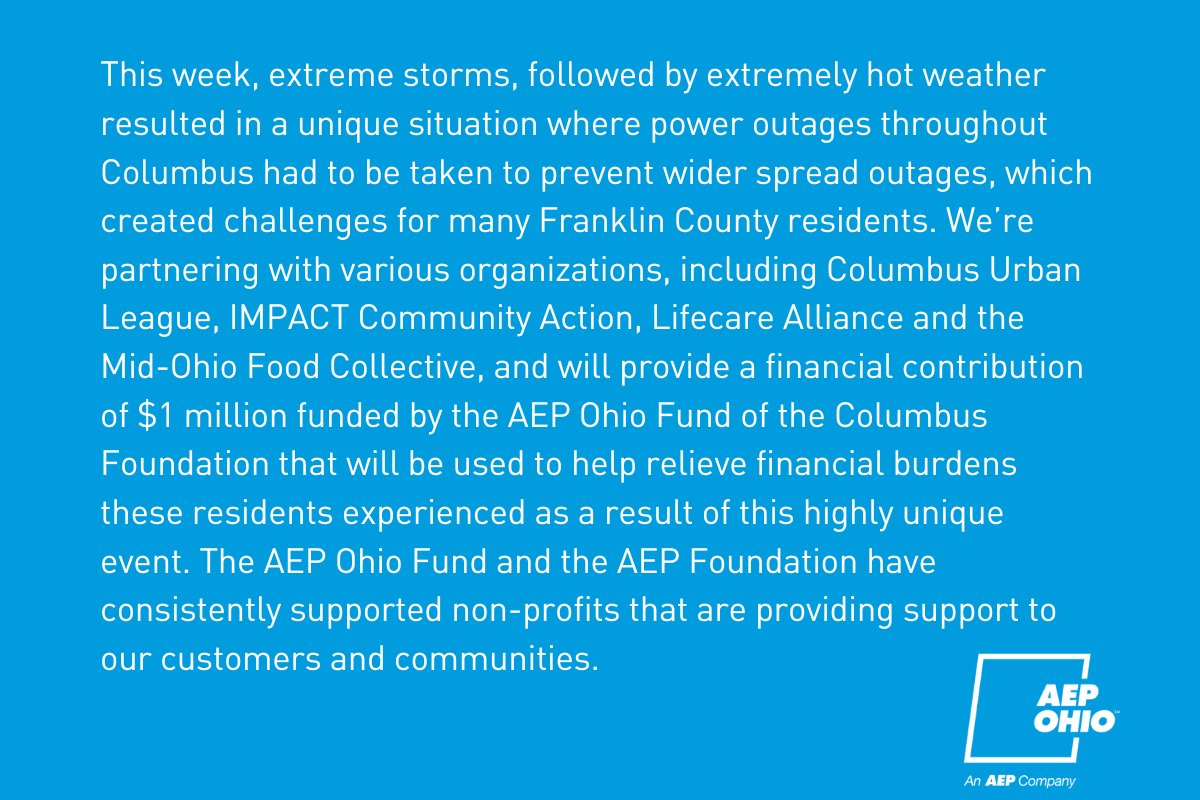 AEP Ohio On Twitter Financial Contribution To Provide Assistance To aep-ohio-on-twitter-financial-contribution-to-provide-assistance-to