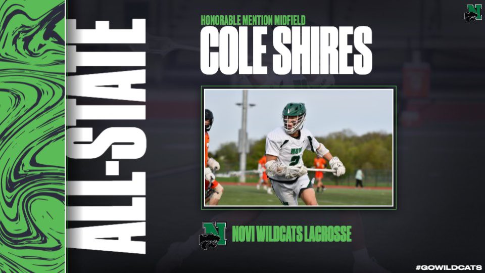 Congratulations <a href="/ShiresCole/">Cole Shires</a> , 2022 All State Honorable Mention- Midfield! <a href="/NCSD/">Novi Community School District</a> <a href="/NoviAthletics/">NoviAthletics</a>  #NoviLacrosse