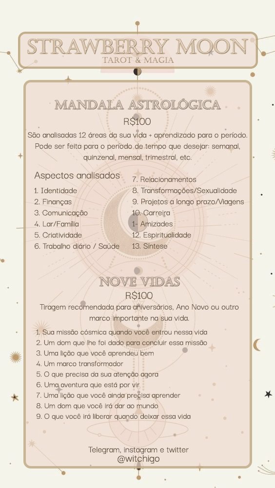 witchigo's tweet image. Cem mil boas vindas ao
🍓Strawberry Moon - Tarot &amp;amp; Magia🍓
Você não chegou aqui por acaso 🎐✨ 

Atendimentos via DM no twitter, instagram ou telegram ✨

Confira aqui meus métodos de atendimento
🍓instagram.com/witchigo