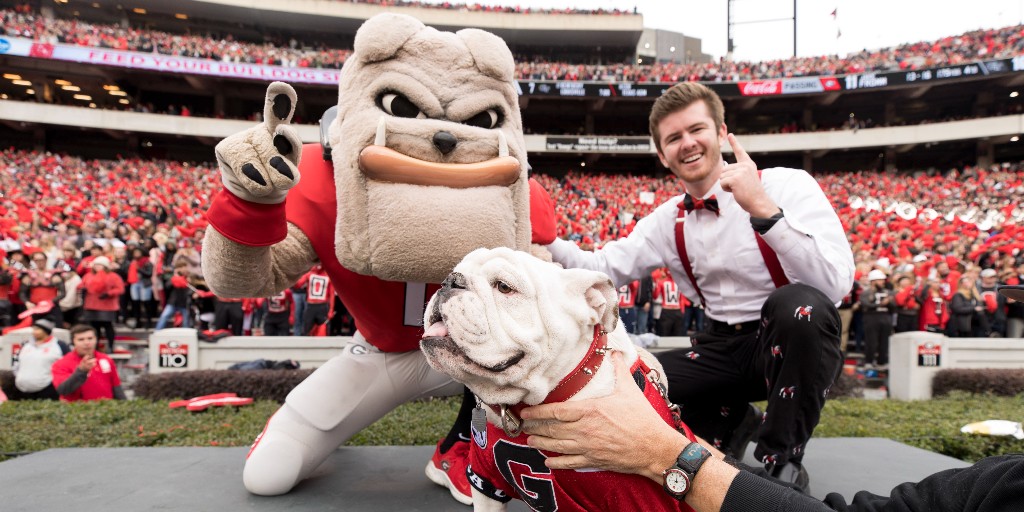 UGA_Online's tweet photo. We couldn't let #NationalMascotDay go by without a nod to our favorite bulldogs — UGA X and @UGAHairyDawg. As iconic members of #DawgNation, you embody the spirit of @universityofga. Game day wouldn't be the same without you. Happy National Mascot Day! https://t.co/plKVfZxeOf