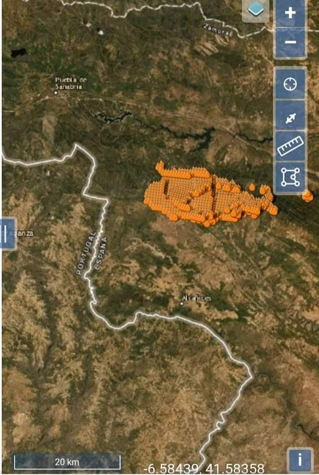 O grande incêndio da Sierra de la Culebra em Zamora, continua a aproximar-se de território português.