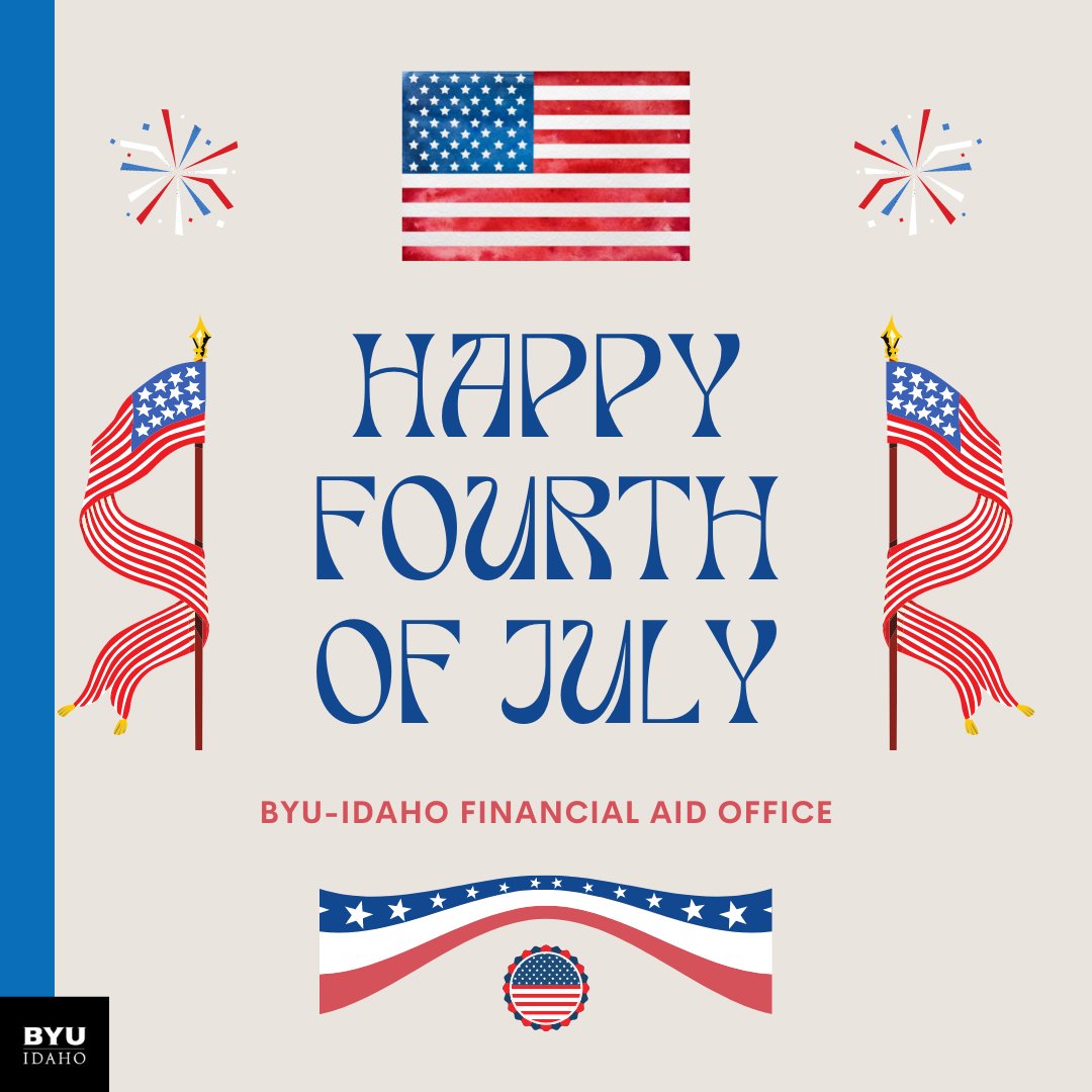 BYUIFinAid's tweet photo. Home of the free because of the brave. God bless America.
 
We hope you have a safe and fun Fourth of July!
 
#byuifinancialaid #independenceday #4thofjuly #letfreedomring https://t.co/HZBXDkK1H0