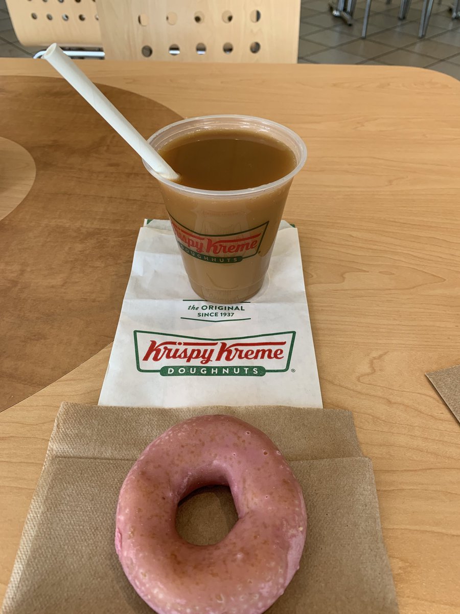 Tricia7Dc's tweet photo. After seeing the dentist for another crown prep $$ and forget to take night guard along yesterday, went back today to make sure it fits over temporarily one ! Aroma from KK donuts got the newest flavor plus a not to cold coffee. https://t.co/X6LOjF8XEr