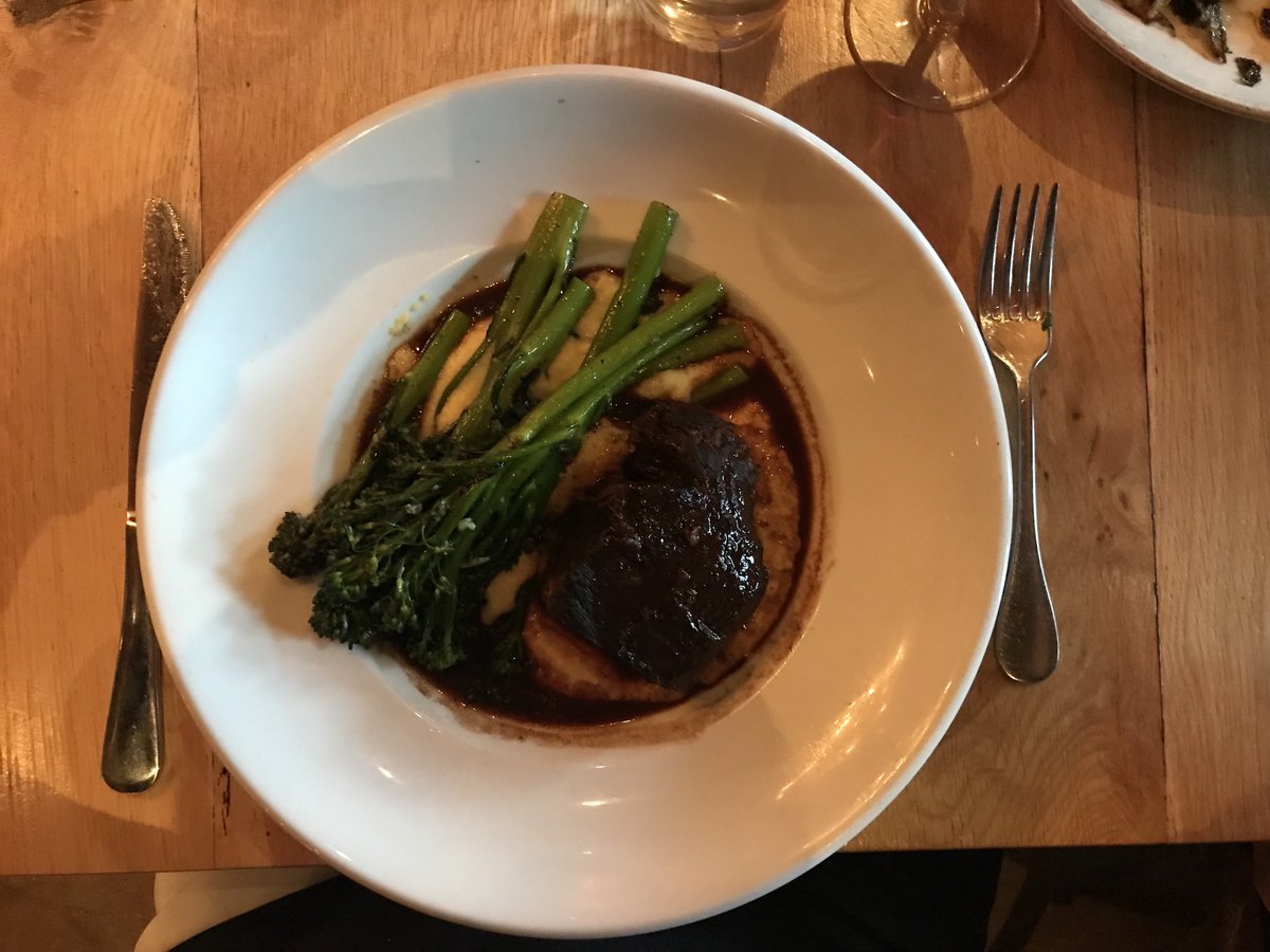 Wine-braised short Beef Ribs at Tin Roof in California!!