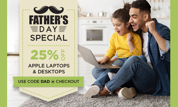 3rtechnology's tweet image. Celebrate Father&apos;s Day with a new Macbook!  Get 25% off an Apple laptop or desktop at 3R Technology&apos;s online store: store.3rtechnology.com  Just enter the code DAD at checkout.