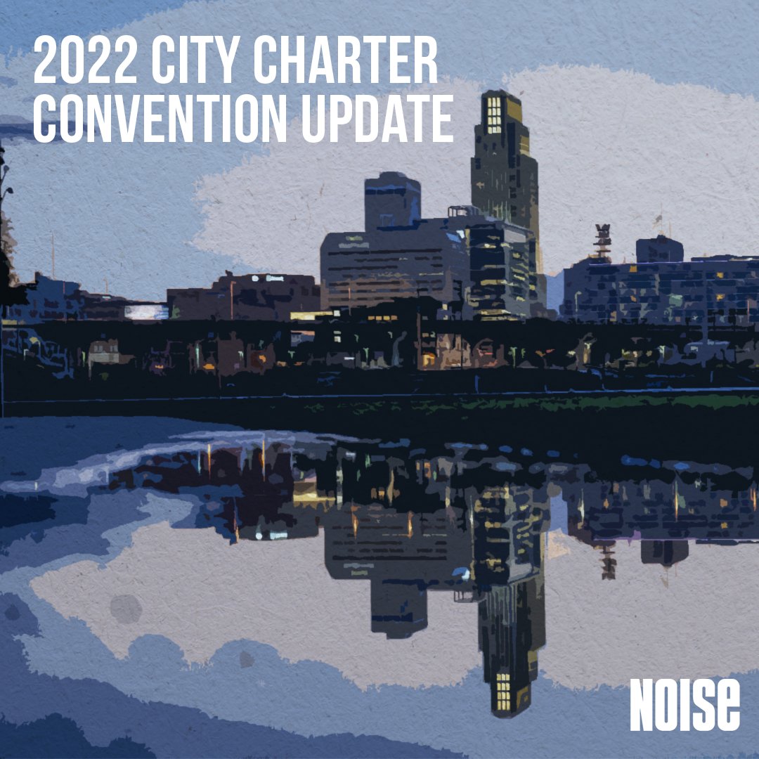 What has been going on at the Omaha City Charter Convention? It's more than halfway over. NOISE has an update on proposals submitted so far. tinyurl.com/e28xt8uj