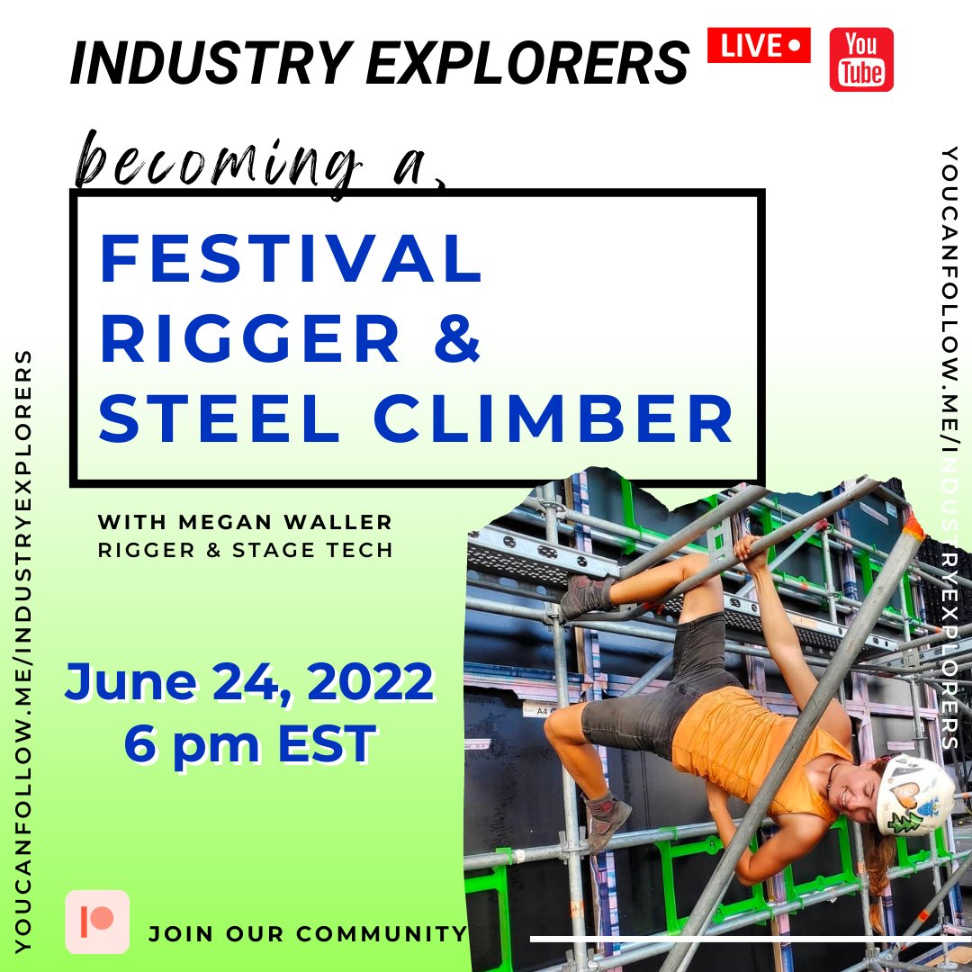LIVE 6/24
Subscribe! ow.ly/ZNv250IASML

#industryexplorers #careergoals #careers #college #students #careeradvice #jobseekers #genz #millennial #liveevents #productioncrew #wemakeevents #riglife #skilledtrades #rigcrew #rigging #rigger #festivalrigger #theater #stagecraft