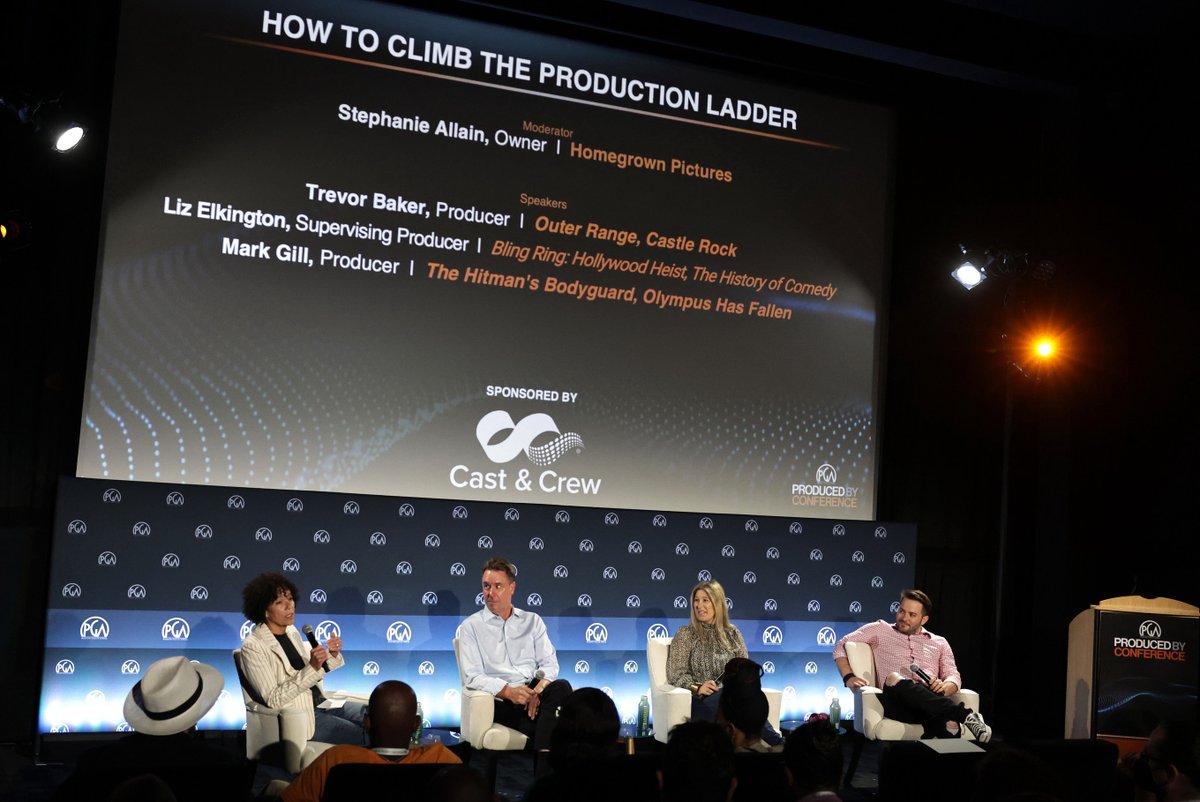 CastCrewHQ's tweet photo. This past weekend, we were fortunate to help provide guidance and insight on how to move up in production at the #ProducedByConference. Thanks to our amazing panelists and all those who attended! Read the panel summary here: https://t.co/cqR2gFe6Yd 
@ProducersGuild https://t.co/O6nSKwGeIm