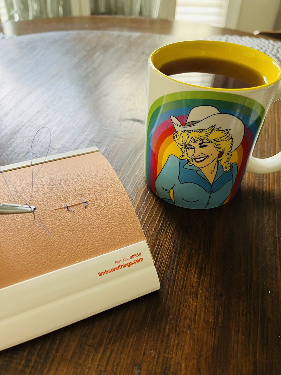 NPleighCLT's tweet photo. Afternoon tea with Dolly and my suture kit ☺️ If you have kids or take care of kids check out @dollyslibrary. Literacy and health go hand in hand 📚🩺💉 @dukeacpnp @sarahtallented #ACPNPchat #DukeACPNP2022 https://t.co/zCu27MG32H