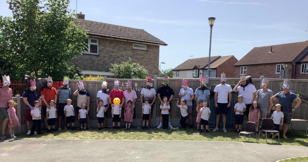 HeybridgeSchool's tweet photo. We hope you enjoyed the Father’s Day afternoon as much as we did - enormous turnout - huge amounts of fun and the children loved it! Just zoom in on their faces - quality time - priceless! 💙🔴⚪️ @HeybridgeSchool https://t.co/qalB3HvVKx