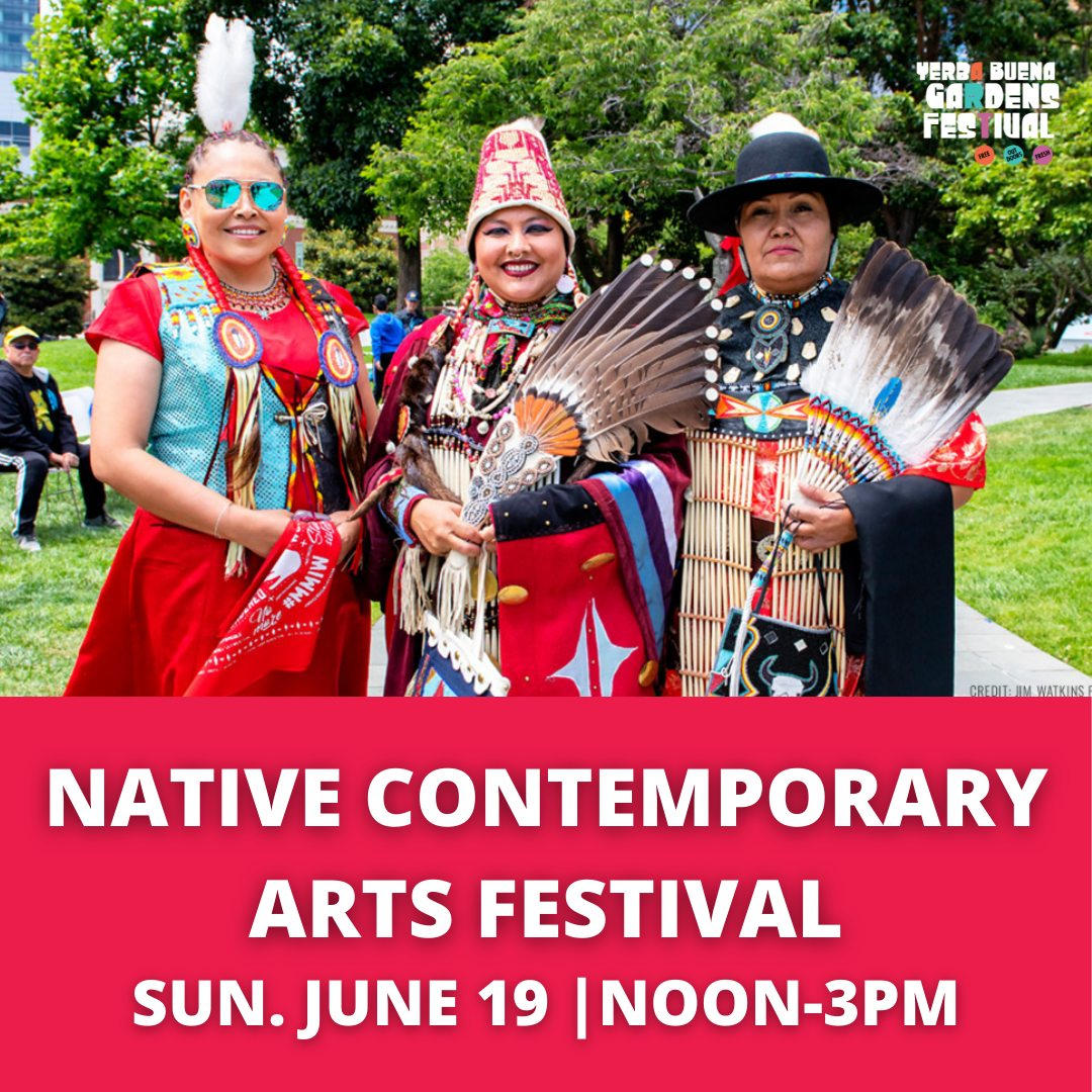 Celebrate Father’s Day this year at the 24th annual Native Contemporary Arts Festival at Yerba Buena Gardens from 12-3pm! There will be native music, dance, spoken word, artists, vendors and more! Free to attend, find more info: bit.ly/3zQ12Y9 <a href="/YBGFestival/">YB Gardens Festival</a>
