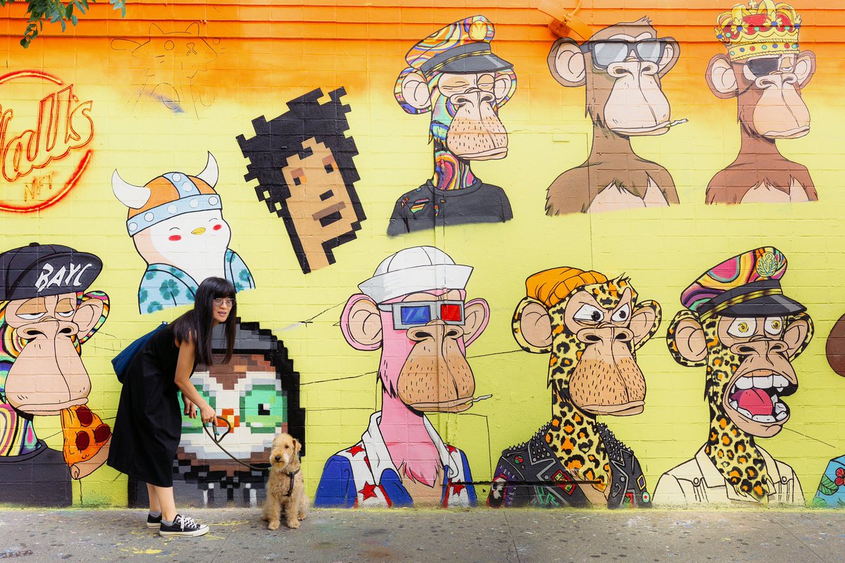 davirusso's tweet photo. Checking back in with @BoredApeYC wall down in LES for #NFTNYC2022 https://t.co/gF3KCmsAhH