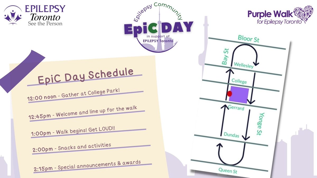 We can't wait to see you tomorrow for #EpiCDay2022 in College Park!

It's going to be a beautiful day! Remember to wear purple, proper shoes, sunscreen, sunglasses, and whatever else you need to enjoy the day!

This is going to be EpiC! #Toronto #TorontoEvents #TorontoNonProfit