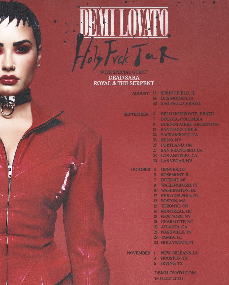 Demi Lovato regresará a Colombia después de 11 años sin cantar allí. Su concierto en Bogotá, el próximo septiembre, es parte de la gira por su 8vo álbum llamado 'Holy Fvck'.(📷: vía <a href="/ddlovato/">Demi Lovato</a>)