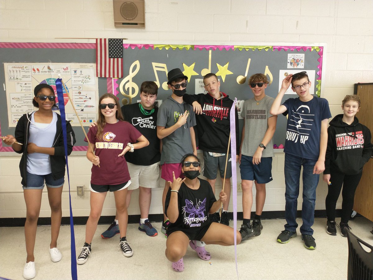 The JYMS band crew still shows up in full force on the last day of school. Through all the bumps in the road, these kids are eager to keep coming back. Can't wait for more memories next year! (There's also some choir friends hanging with us, because music is family.)