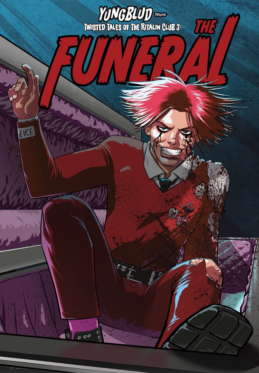 yungblud's tweet image. so fookin excited to announce that my third comic is coming.”the twisted tales of the ritalin club - the funeral” is coming october 31st!! i can’t wait for you to fall into this world with me again and see where the story goes. it gets pretty spooky🖤☠️🖤
yungbludcomic.com/thefuneral