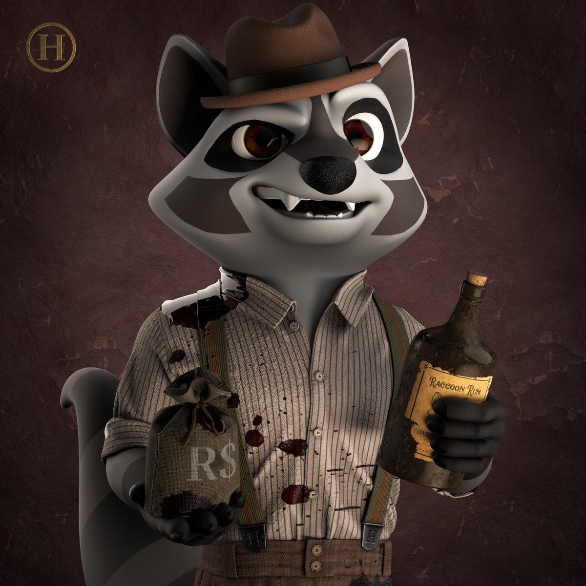 RaccoonSyndicat's tweet photo. Happy to share one of our stylish Hunters sporting suspenders, a bottle of rum and some coin! Also meet a Farmer - this time holding a pickaxe and pumpkin! 

To win 1 of 20 WL spots:
1. Follow @RaccoonSyndicat
2. Like + Retweet this tweet
3. Join https://t.co/qb27QLkKVx https://t.co/HmyiMCex9Z