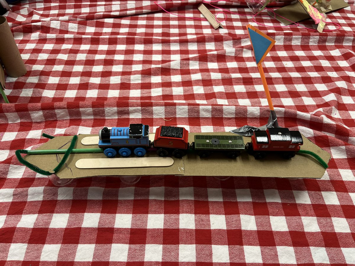 KimberlyMJ1995's tweet photo. We tested out our bridges today to go along with the story of Casey Jones. Everyone’s bridges were strong enough to hold the train. @RFe_RCS #rcssummerschool2022 https://t.co/pPeUifAO15