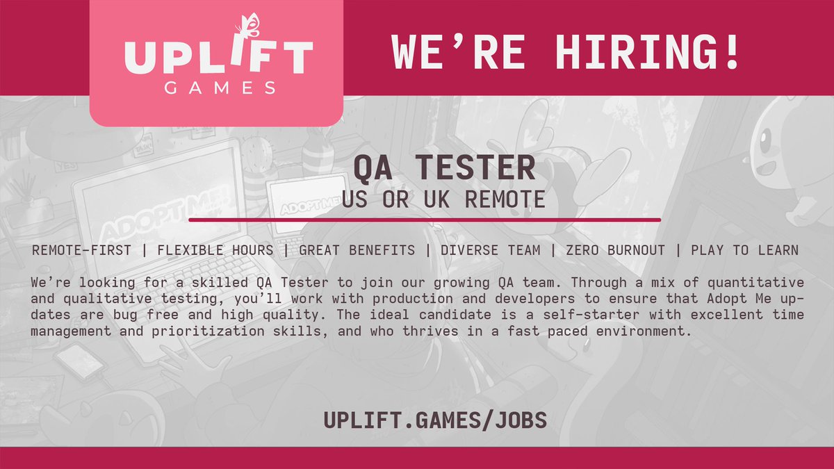 We are hiring a QA Tester! 💪 🌍 US or UK remote | #gamedevjobs 📜 More info: uplift.games/careers/qa-tes…