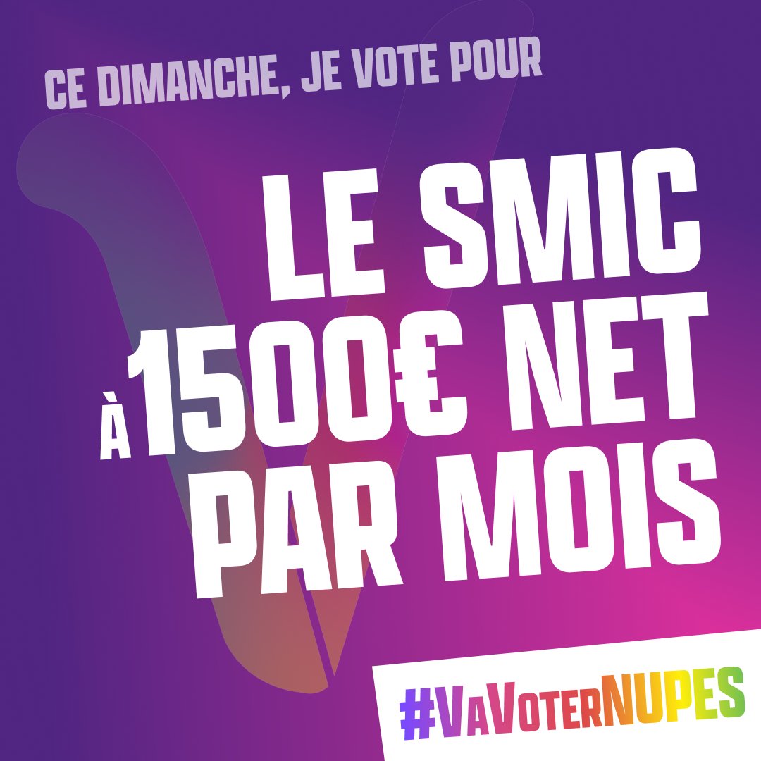 JLMelenchon's tweet photo. ✌️🔴 Ce dimanche 19 juin, on vote pour envoyer une majorité de députés de la #NUPES à l’Assemblée nationale et former un gouvernement de l'#UnionPopulaire !

#VaVoterNUPES https://t.co/SfY5NKOy0B