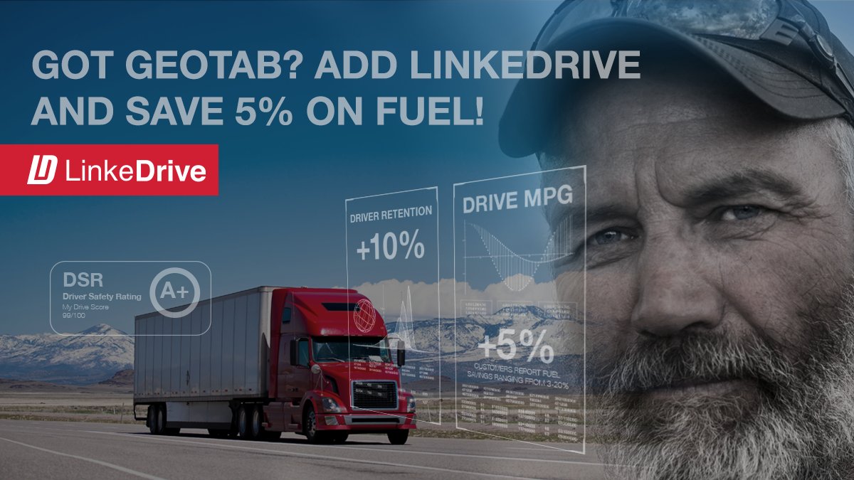 LinkeDrive's tweet photo. Hey @GEOTAB users, want to drive down your fuel costs? Our driver centric fleet performance solution can improve fuel efficiency by 5% fleetwide. 

Find out how at https://t.co/HGhG3yQxLo! https://t.co/6Uci7W1fkX