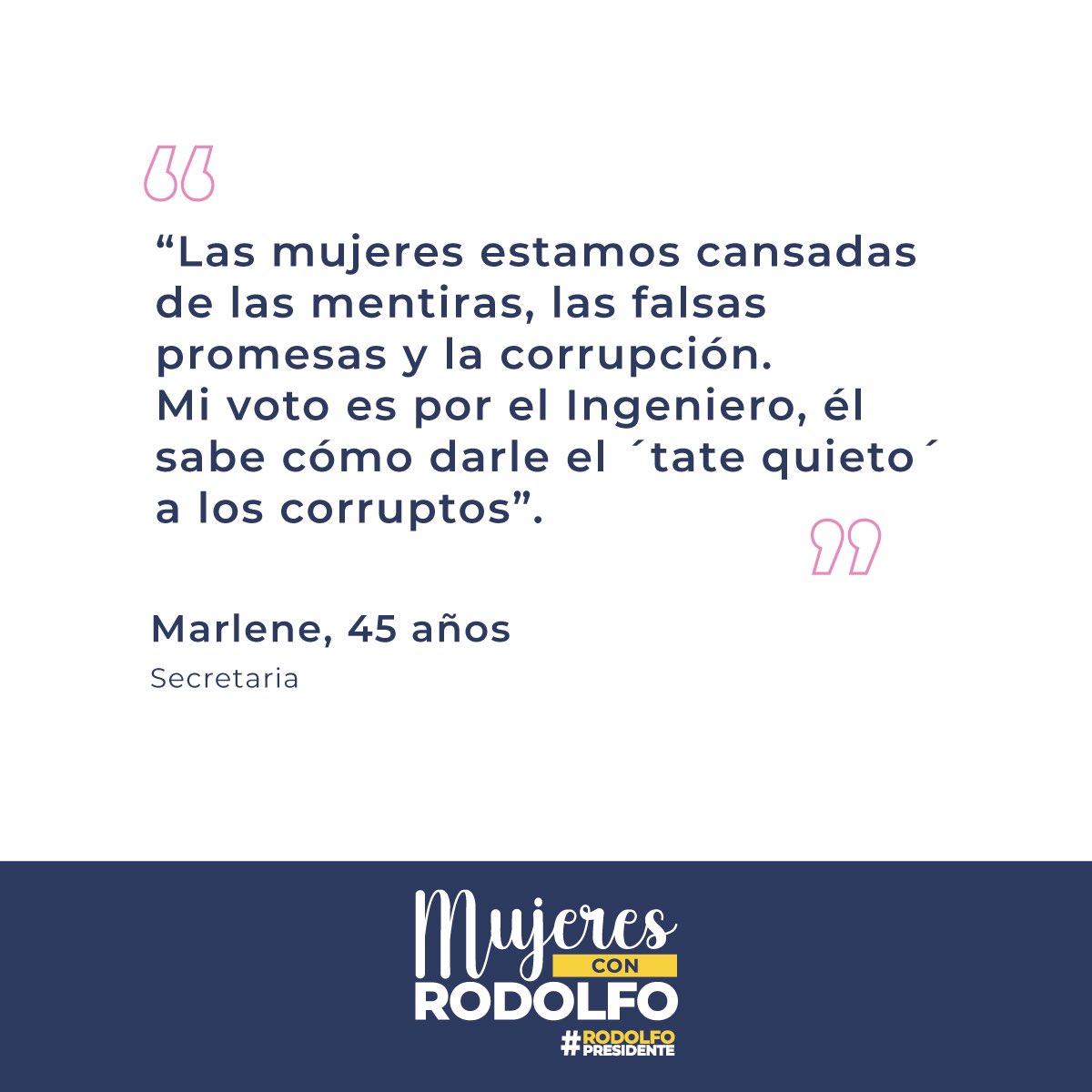 Las colombianas no queremos más mentirosos y corruptos en el poder. Queremos a una persona honesta y trabajadora que nos brinde más oportunidades y progreso. Por eso, este 19 de junio votamos #RodolfoPresidente
#MujeresConRodolfo #RodolfoHernandez #RodolfoPresidente