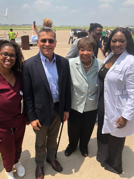 Among the distinguished crowd to receive the shipment of formula was Dr. Naomi Gebrelul (Foremost Family Health Centers, Zavier Becerra (Secretary of HHS), Congresswoman Eddie Bernice Johnson, and Xaquita Wicks, MSN. NP (Foremost Family Health Centers.
<a href="/RepEBJ/">Rep. Eddie Bernice Johnson</a>
 <a href="/XavierBecerra/">Xavier Becerra</a>