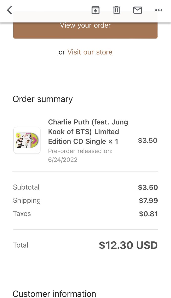 Frances05906064's tweet photo. @charlieputh @bts_bighit Just came from pre- ordered one  I can’t wait for it anything for jk 💜💜💜💜 https://t.co/qOtJwMZ53G