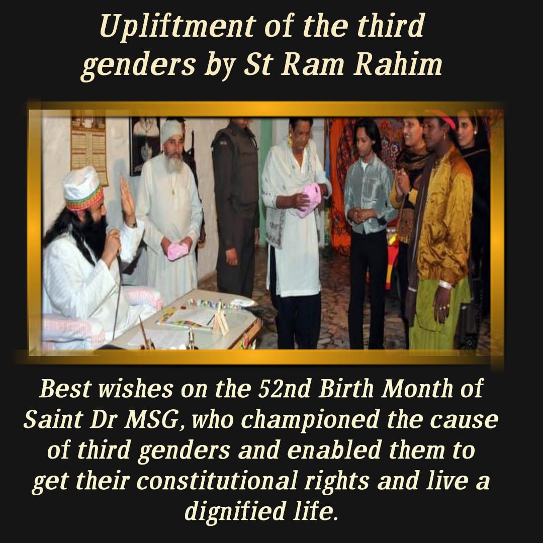 vicky_insan07's tweet photo. Saint Gurmeet Ram Rahim Singh Ji, who pioneered good work, women empowerment, education, eunuch upliftment, environmental protection, de-addiction etc. and spiritual field like salvation, meditation etc.,changed crores of lives and he is truly #MessiahOfHumanity 
@DSSNewsUpdates https://t.co/NGKJgkmm8T