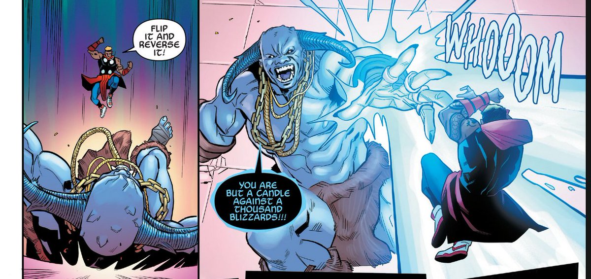 They gave the ice giant a chain. Because he has ice. 😑😑😑 